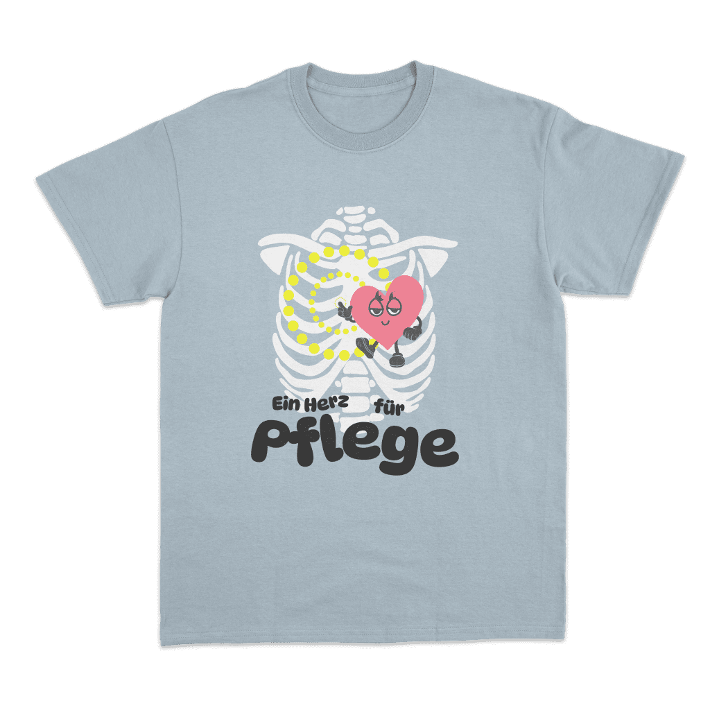 herz für pflege tshirt